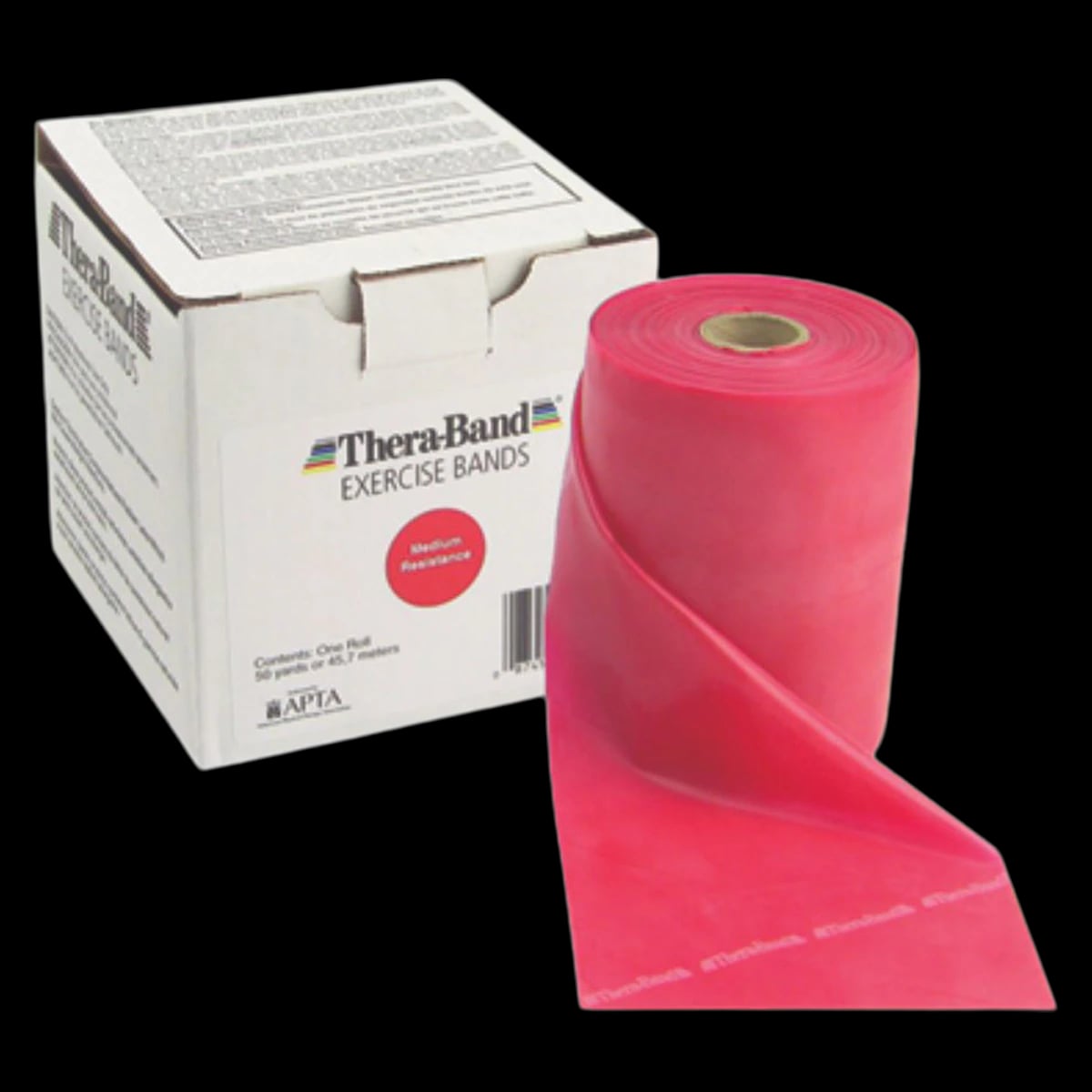 Thera-Band Latex-Free Exercise Band, Red (Medium Resistance), 5" x 50 yd Roll