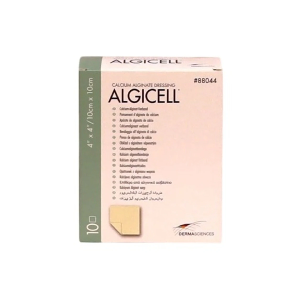 Algicell Calcium Alginate Wound Dressing, 4x4" Sterile, Non-Adhesive, White, Moderate Absorption, #3/Ring Size 12-16