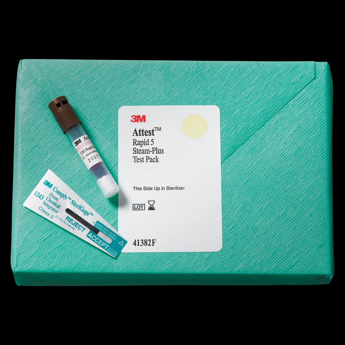 3M Attest Rapid 5 Steam Plus Test Pack, 16 Test Packs + 4 Controls, 3-Hour Readout, Brown Cap, 41382F