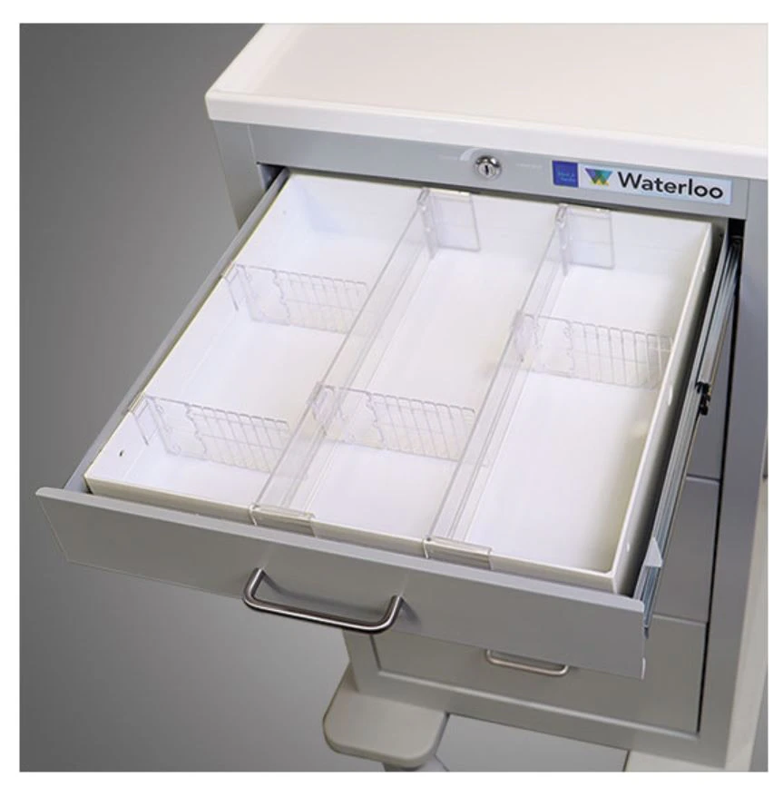 Waterloo Healthcare Divider System for Med JR Cart, 3" Slim Drawer Accessory