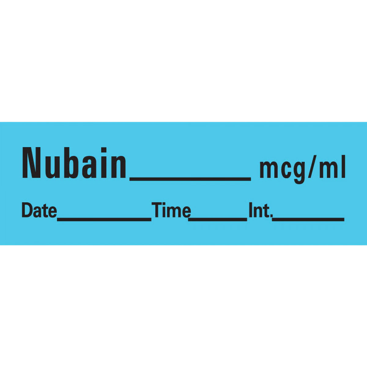 Nubain Anesthesia Tape Labels, 1-1/2" x 1/2", Blue, 500" Roll, DTI