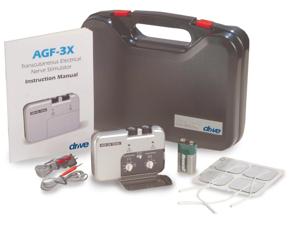 Drive Medical Designs Deluxe Horizontal TENS Unit, 2-Channel Electrotherapy Device