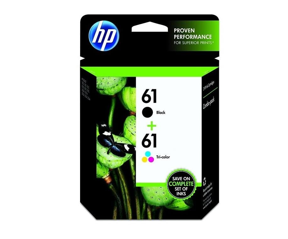 HP 61 Black/Tricolor Original Ink Cartridges (CR259FN), 2/Pack