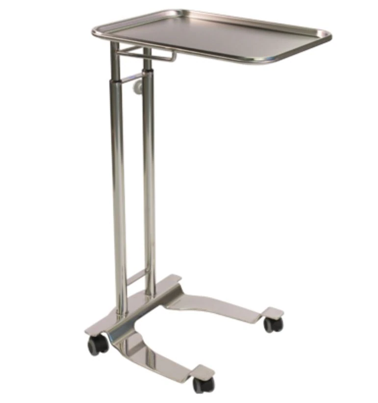 Pedigo Products Mayo Stand, Hand Operated, Stainless Steel, 50 lb Capacity, 4 Dual Wheel Casters
