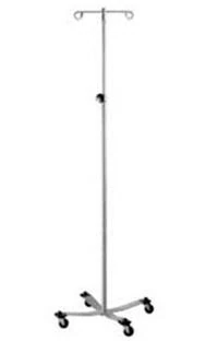 Blickman Industries Stand IV Pole, 4-Leg with Tru-Loc, 2 Hooks