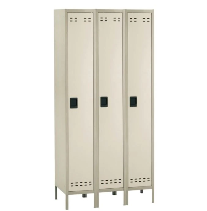 Safco Products 3-Bank Storage Locker, 1 Tier, Steel, Padlock Handle, Tan