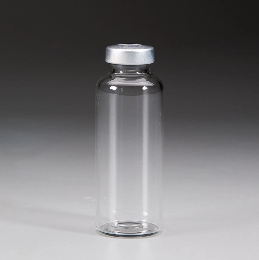 Health Care Logistics Empty Vial, Borosilicate Glass, Aluminum Cap, Clear, 30mL, 10/Box