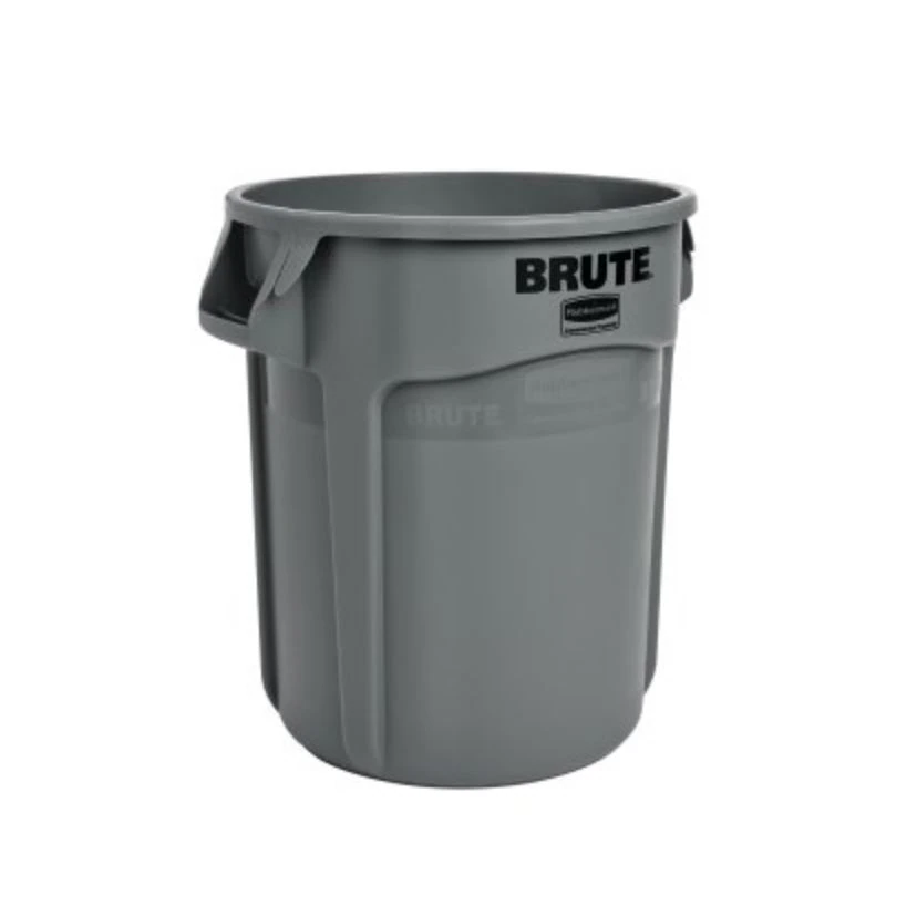 Rubbermaid Brute Container without Lid, 20 Gallon, Resin, Integrated Cinches, Vented/Rounded Handles, 6/Case