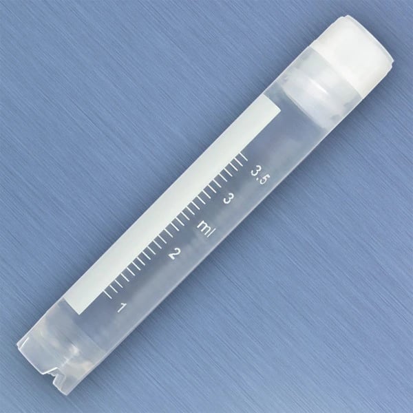 Globe Scientific CryoClear Cryogenic Vial, Polypropylene, 4mL, Attached Screw Cap, Internal Threads, Self-Standing, Sterile, 500/Case