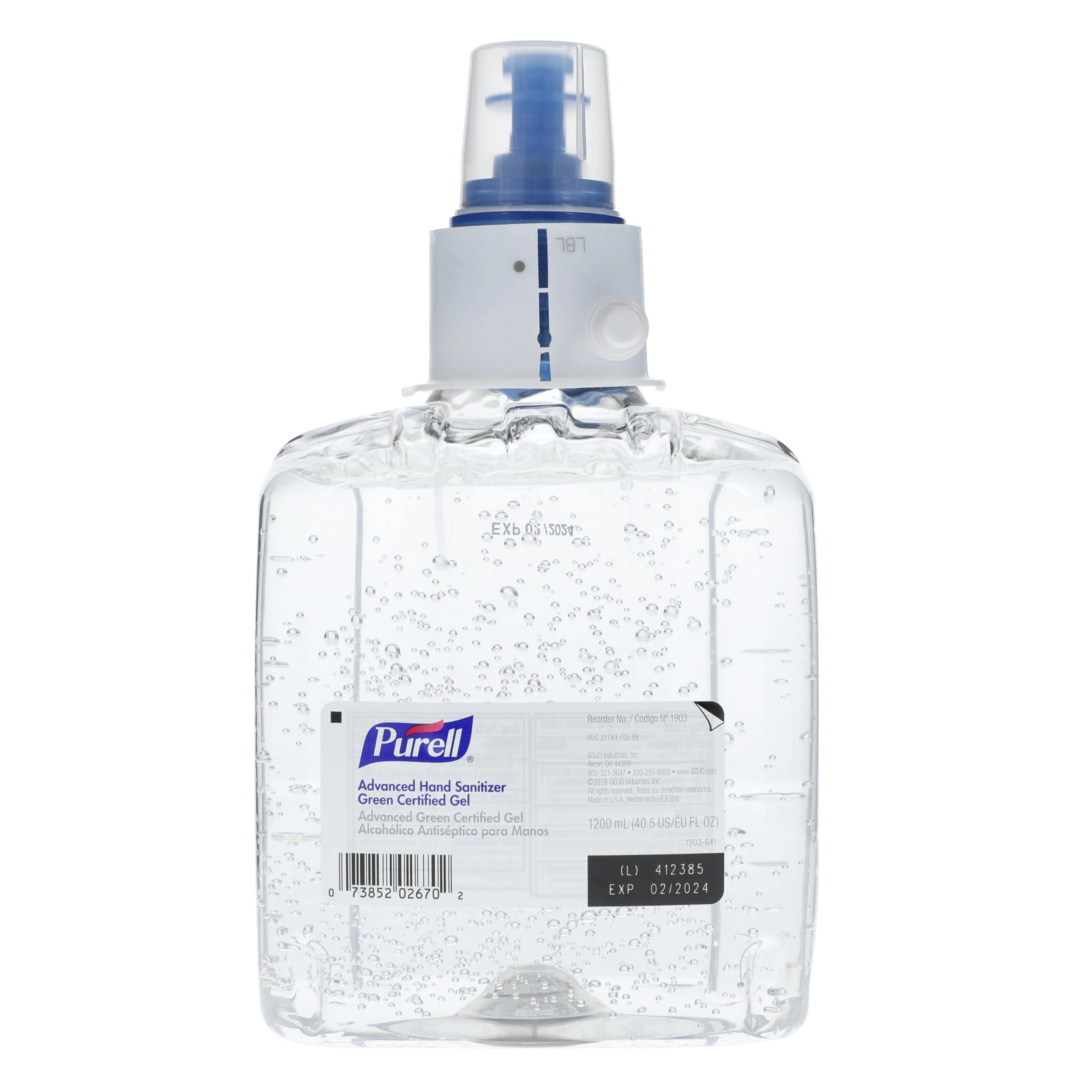 Purell LTX-12 Advanced Hand Sanitizer Gel, Green, 1200ml, 2/Case, 1903-02
