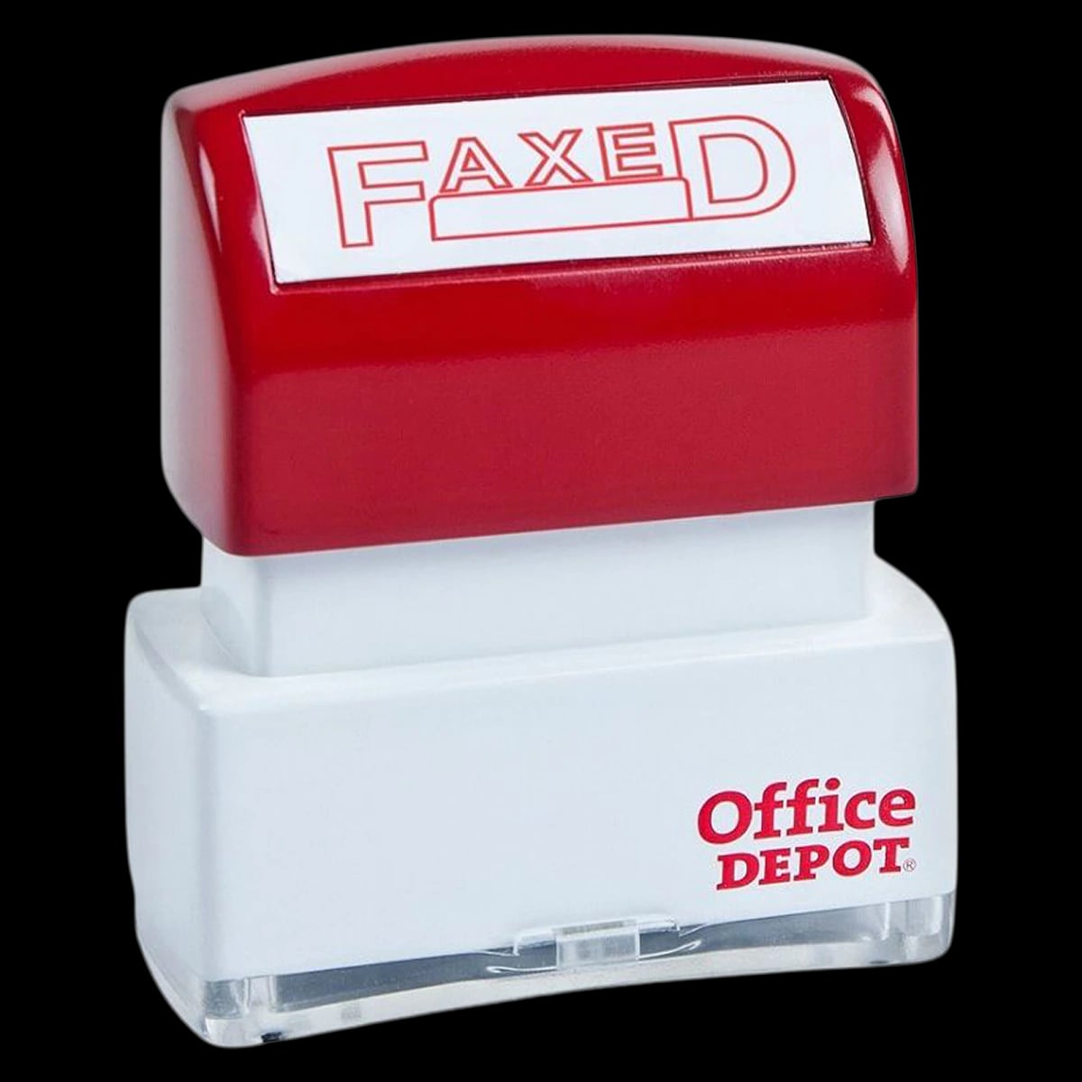 Office Depot Brand Pre-Inked Message Stamp "Faxed" Red, Each