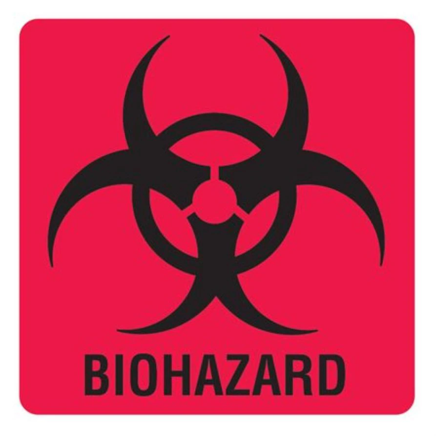 Marketlab Biohazard Vinyl Adhesive Label, 6" x 6", Each