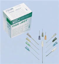 HSW Fine-Ject Hypodermic Needle, 25G x 2", Non-Coring, Sterile, Disposable, Conventional, 100/Box