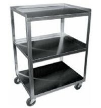 Ideal Medical 3-Shelf Utility Cart, Stainless Steel, 16" x 21" x 30", 4 Locking Casters