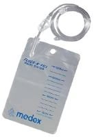 ICU Medical Flush-N-Fill Fluid Collection Bag, 3" Clear Plastic, Non-Sterile, Replacement for Three Port Manifold, 25/Case