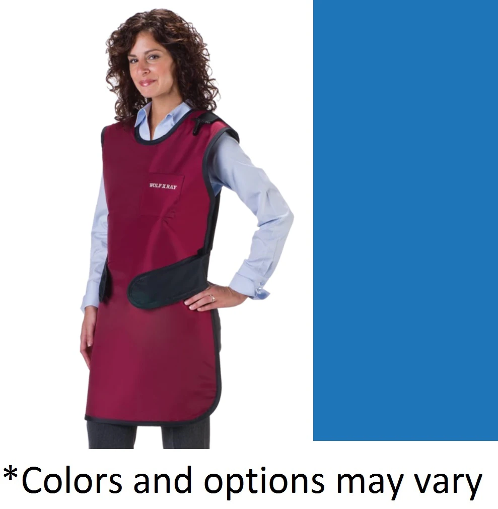 Wolf X-Ray Easy Wrap Unisex X-Ray Apron, Standard Lead, 24x40", 0.5mm Lead Equivalence, Blue