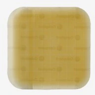 Coloplast Comfeel Plus Hydrocolloid/CMC/Calcium Alginate Dressing, 8x8" Sterile Square, Polyurethane Film, Transparent/Blue, Absorbent