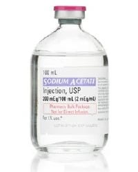 Sodium Acetate Injection 2mEq/mL Pharmacy Bulk Pack, 100mL Vial, 25/Package