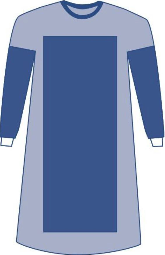 Medline Eclipse Plus Poly AAMI Level 4 Surgical Gown, Reinforced Poly/SMS Fabric, 2XL/X-Long, Blue, Sterile, Hook & Loop Neck with Towel, 18/Case