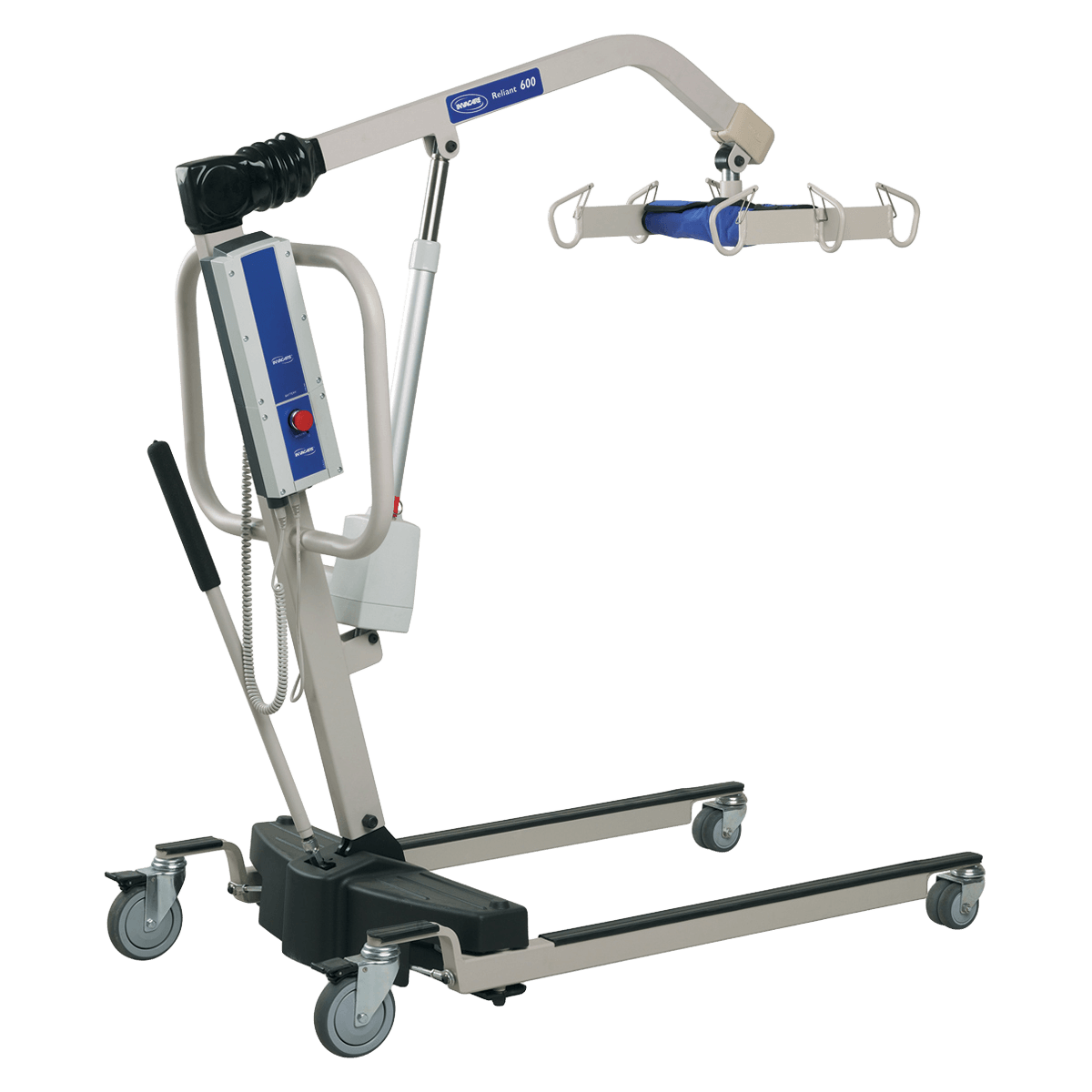 Invacare Reliant 600 Patient Transfer Lift, 600 lb Capacity, Bariatric Steel, Base Width 25.5-39.5"