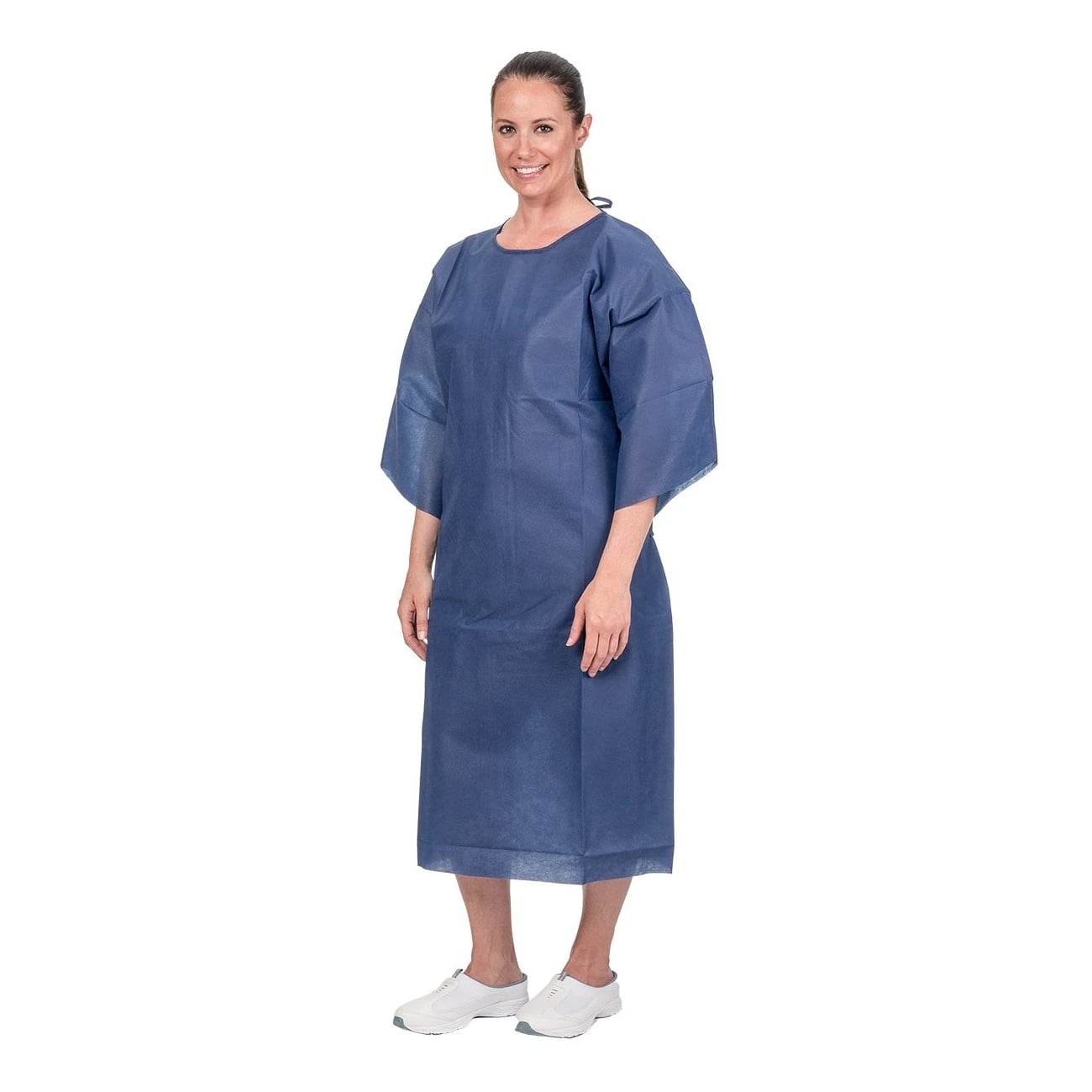 Aspen Surgical Exam Gown, SMS Dark Blue, Non-Sterile, Universal Size, 47 in x 57 in, 100/Case