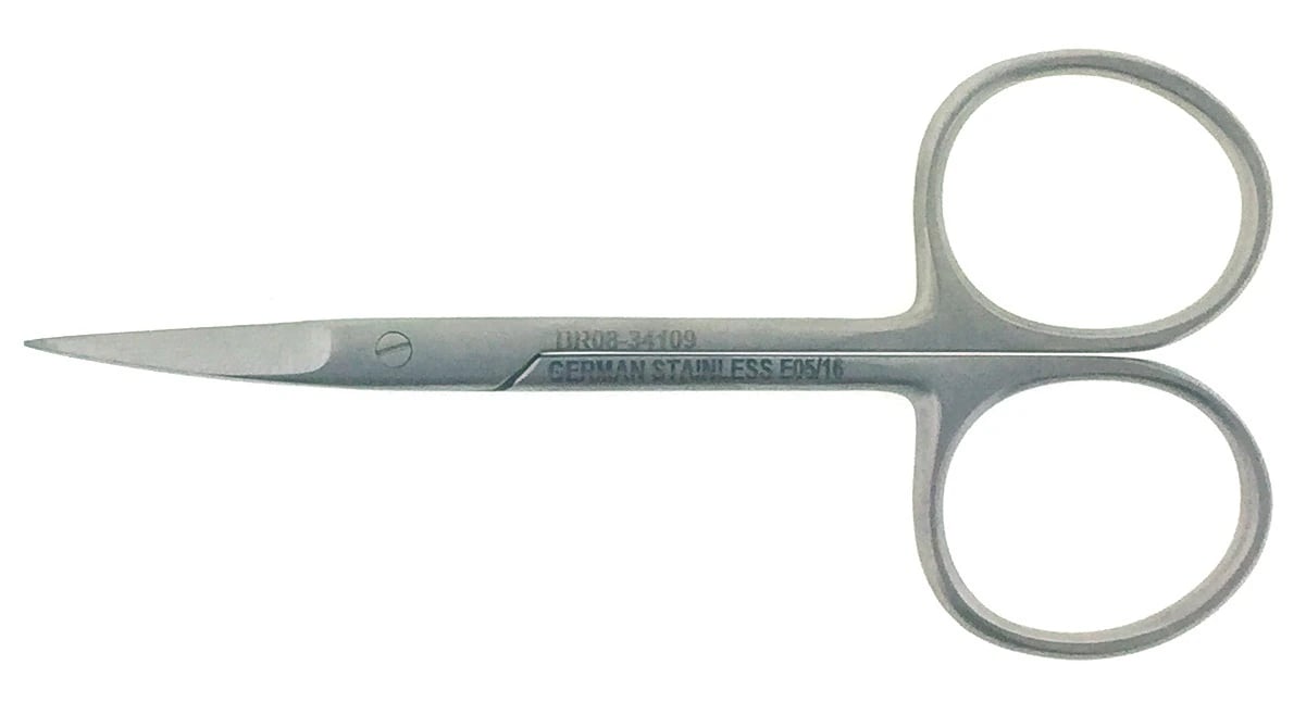 Iris Scissors, Curved, 3-1/2" Stainless Steel, Non-Sterile, Reusable