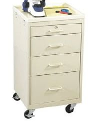 Lakeside Super Saver Bedside Cart, Steel, 4 Drawer, 18 x 18-1/2 x 34-1/2", 4 Swivel Casters