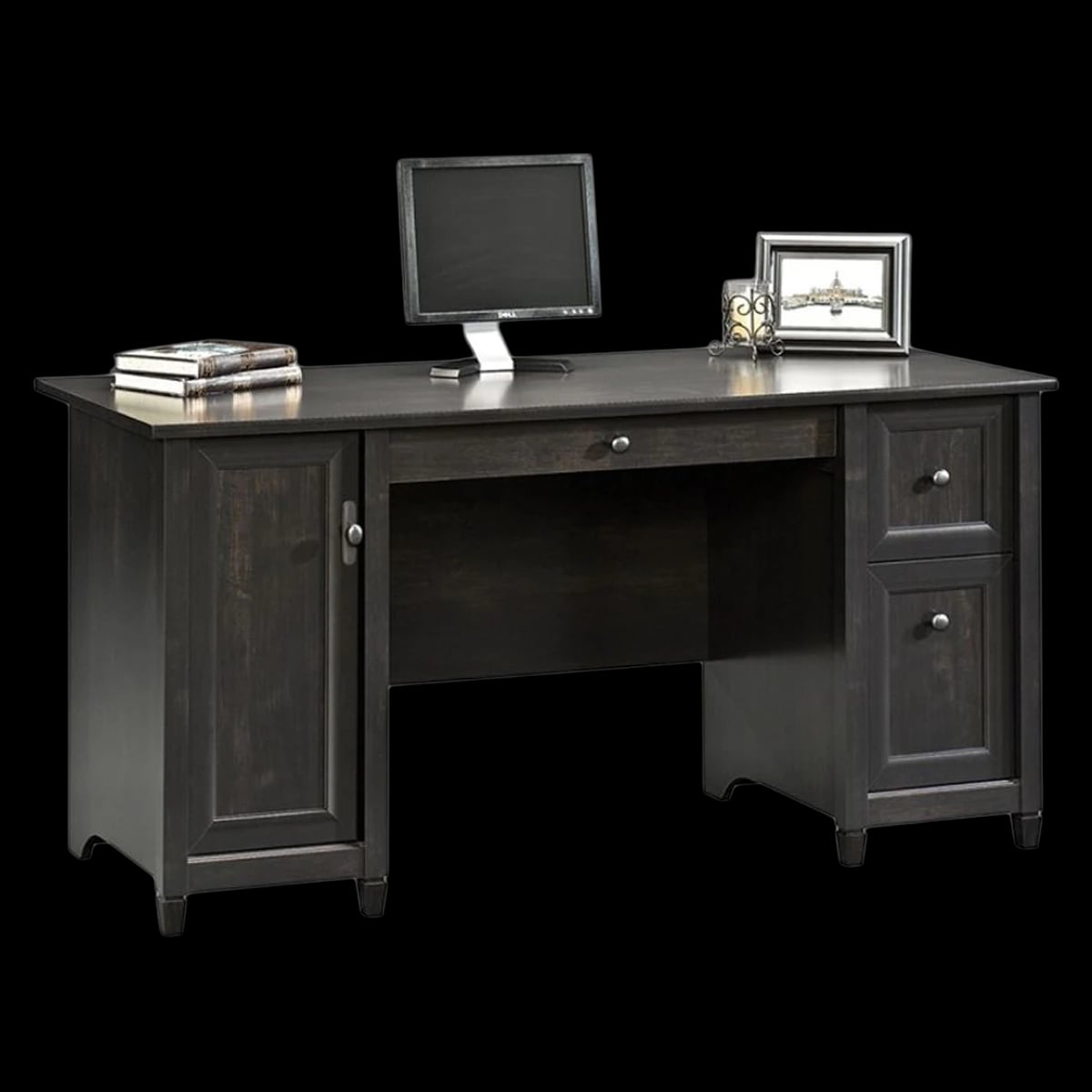 Sauder Computer Desk, Black, 29" W x 59" D x 23.25" H