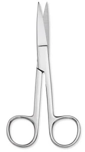 Medline Stainless Steel Straight Scissors, Sharp/Sharp, 5-1/2", Sterile, Disposable, 20/Case