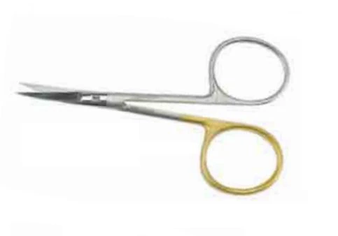 Medline Iris Surgical Scissors, Curved, Delicate, 4" Stainless Steel, Sterile, Disposable, 20/Case