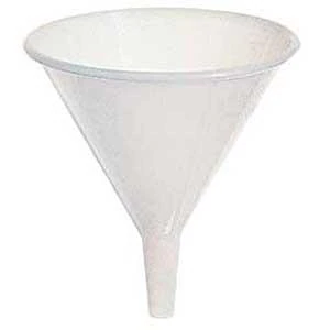 Nalgene Utility Funnel, HDPE, White, 62.6" Stem with 30° Labeling Area, Each
