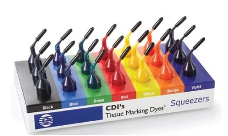 Cancer Diagnostics Tissue Marking Dye Squeezer, Assorted Colors