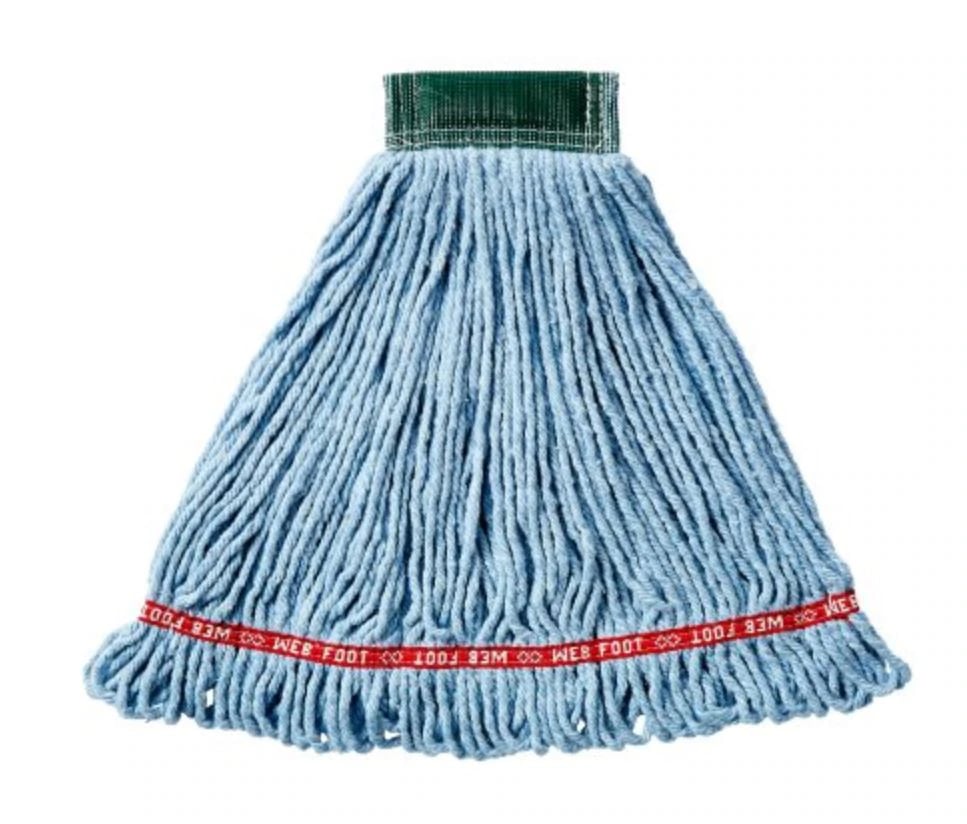 Rubbermaid Commercial Web Foot Wet Mop Head, Medium, Blue, 6/Case