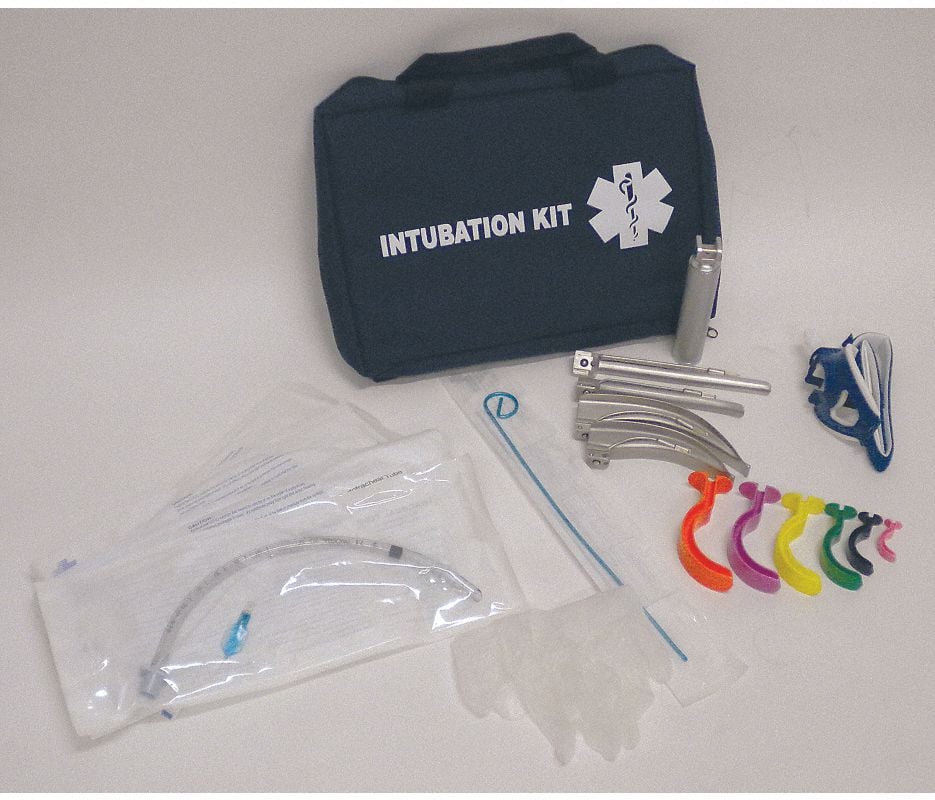 Medsource International Intubation Bag, Navy/White, 10x15x3", Zipper Closure with 2 Top Handles