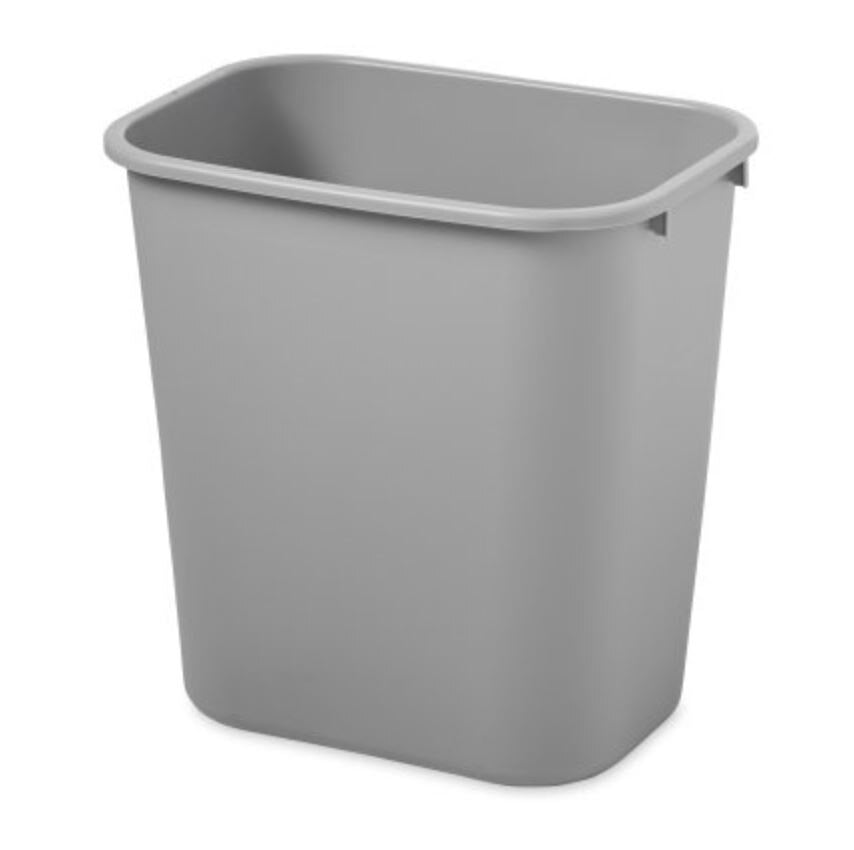 Newell Rubbermaid Deskside Wastebasket, 28-1/8 Qt, Resin, Smooth Finish, No Lid, 12/Package