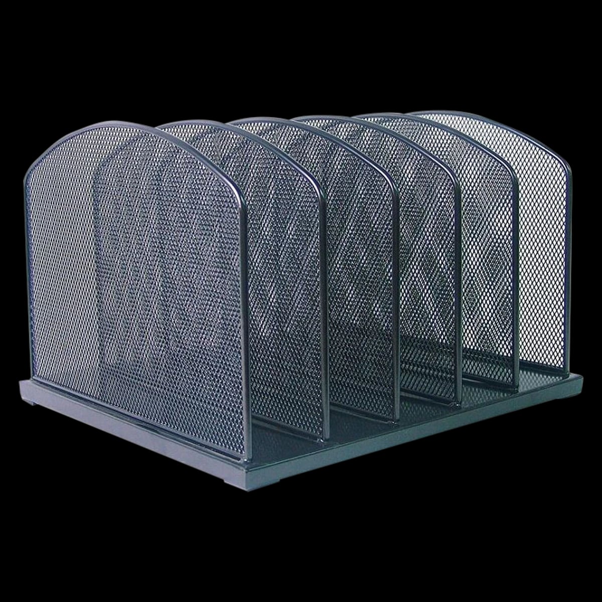 Office Depot Brand Metro Mesh File Sorter, 6-Compartment, Black, Each