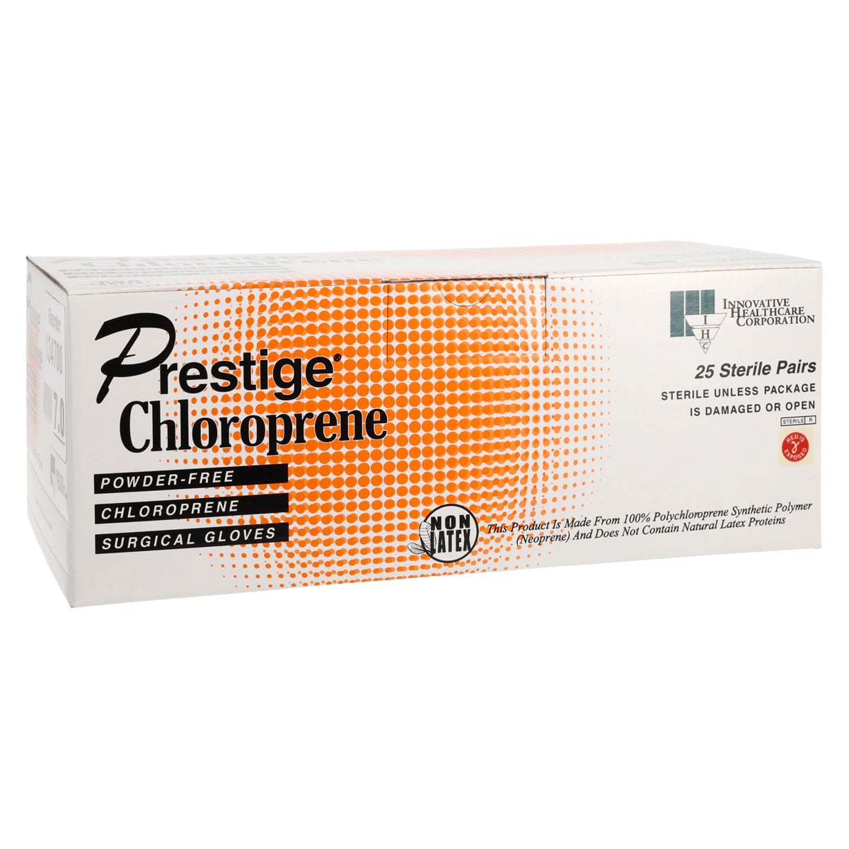 Prestige Chloroprene Surgical Gloves, Powder-Free, Latex-Free, Sterile, Size 7, White, 100/Case