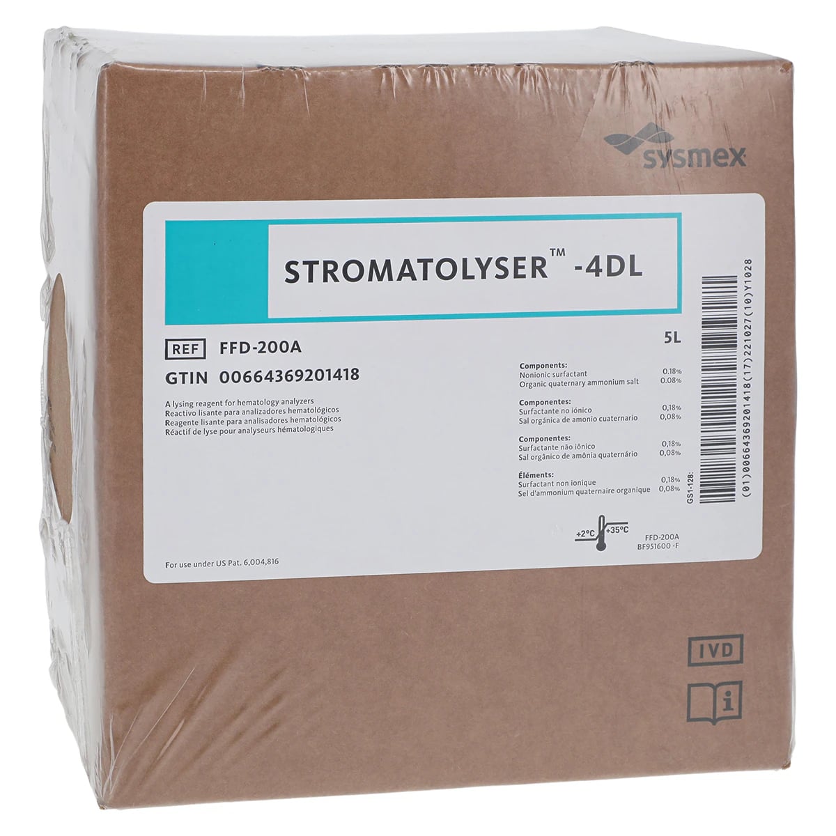 Sysmex Stromatolyser-4DL Reagent, 5L Bottle, 1/Box