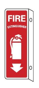 National Marker Fire Extinguisher Sign, Double-Sided, 12" x 4", Each