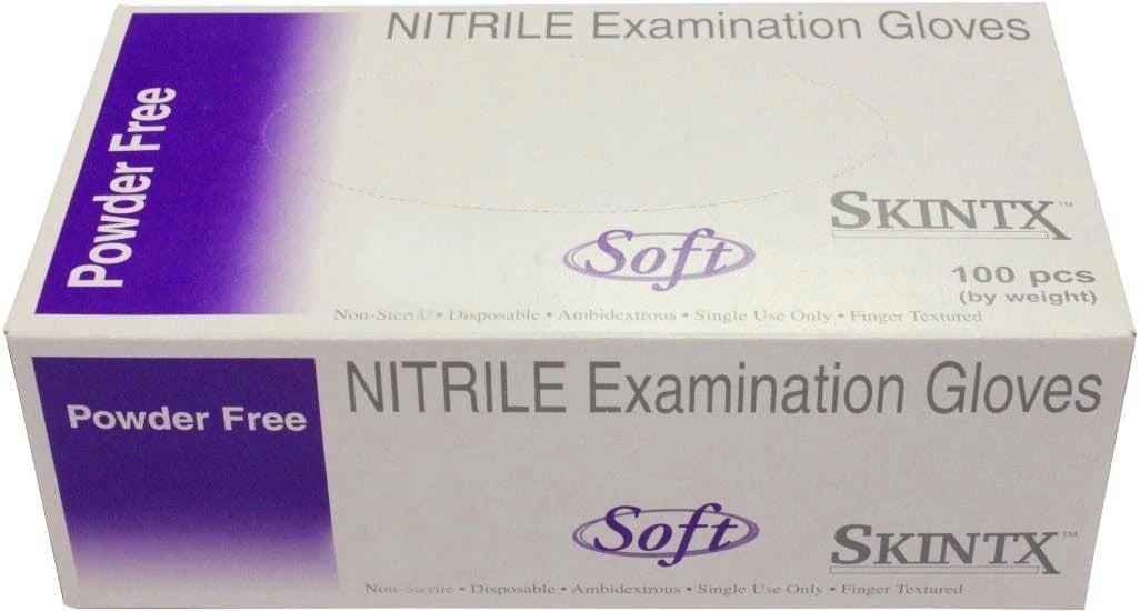 SkinTX Soft Nitrile Exam Gloves, Powder-Free, Non-Sterile, X-Large, Blue