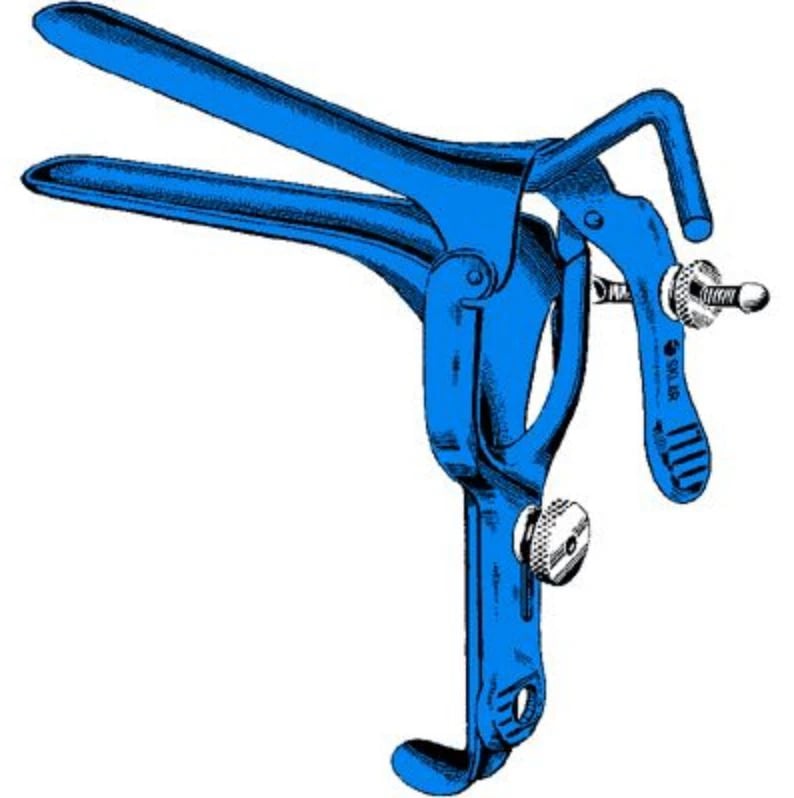 Sklar Instruments Pederson Vaginal Speculum, Stainless Steel with Insulated Blue Coating, Each