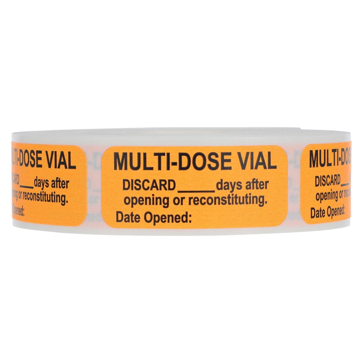 Health Care Logistics Multi-Dose Vial Discard After Label, Orange, 1-1/2" x 5/8", 1000/Package