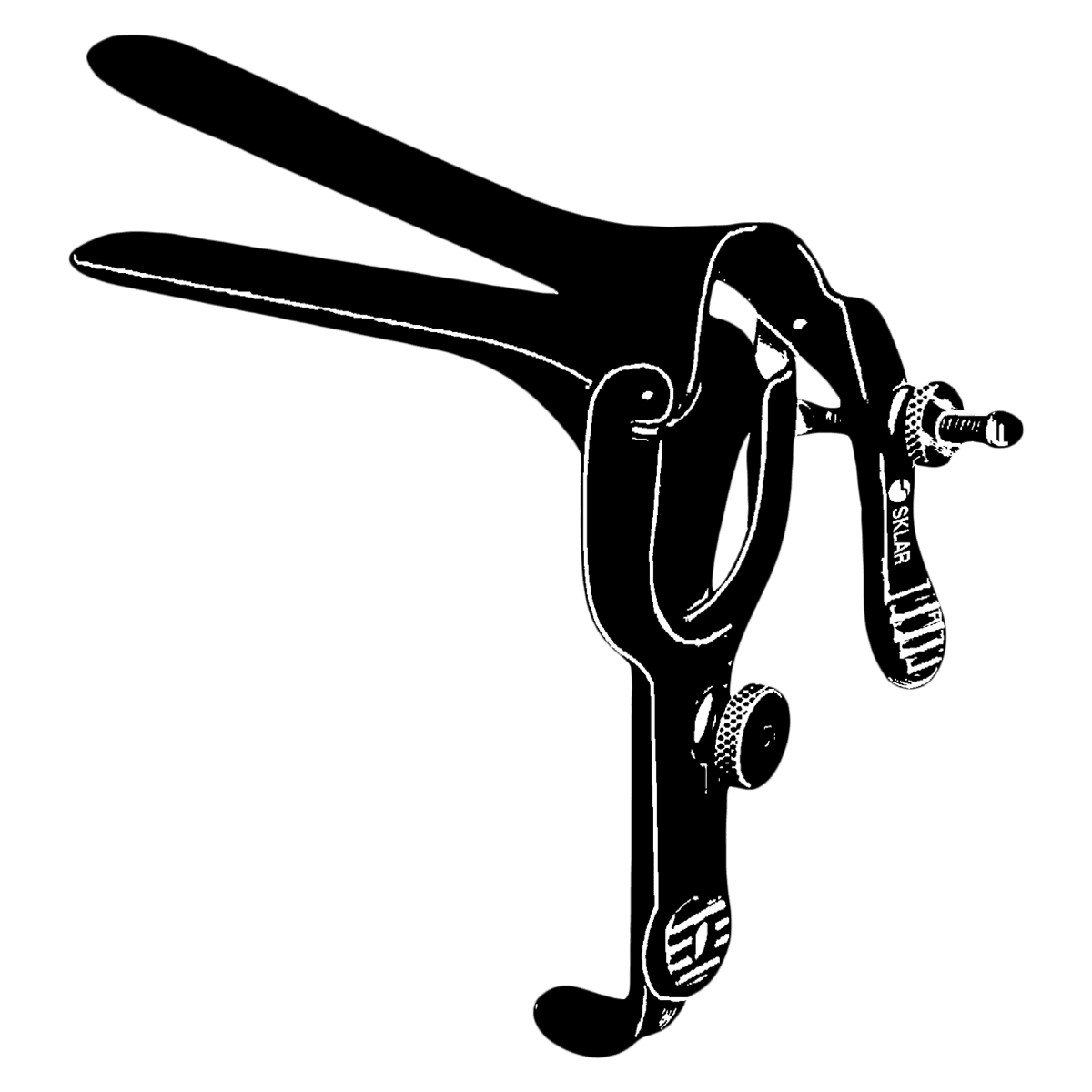 Sklar Instruments Pederson Vaginal Speculum, Medium, 4" x 7/8", Black, Each