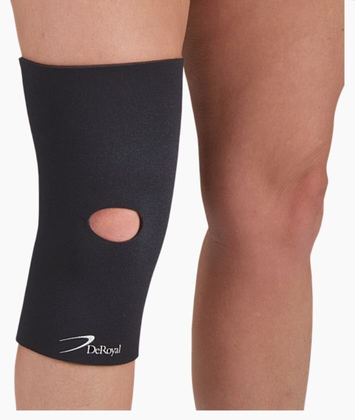 DeRoyal Support Knee Neoprene Brace, Black, Size Medium (18-20.5")