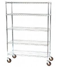 Lakeside Wire Cart, 5-Shelf, 24" x 60" x 78", with (4) 5" Swivel Casters