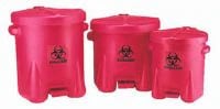 Eagle MHC Step-On Biohazard Waste Container, Red HDPE, 22x18x21"