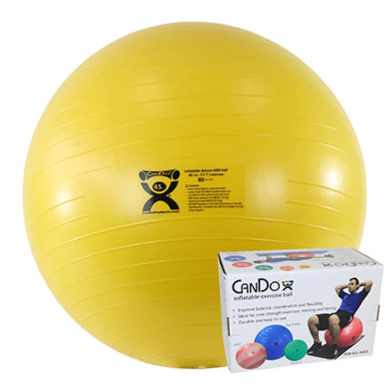 CanDo Exercise Ball, 45 cm (18"), Yellow, ABS