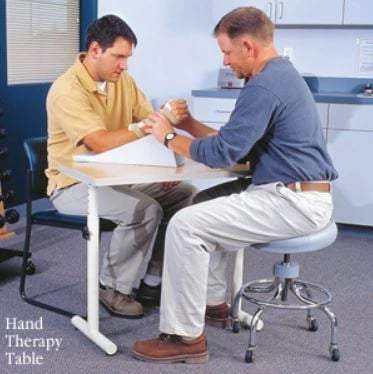 North Coast Medical Hand Therapy Table, 33x16" Laminate Top, Powder Coated Base