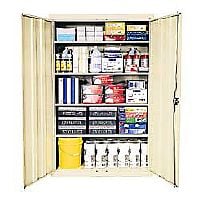 Sandusky Jumbo Steel Storage Cabinet, 72 in x 46 in x 24 in, Putty, Each