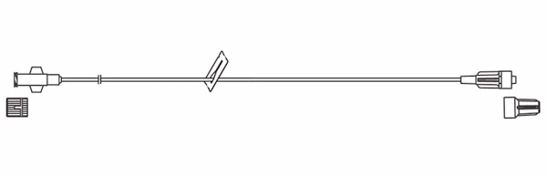 Codan IV Extension Set, Microbore, 38" Length, Female Luer Lock Adapter, Priming Volume 0.2 mL, Slide Clamp/FlowStop Cap, 50/Case